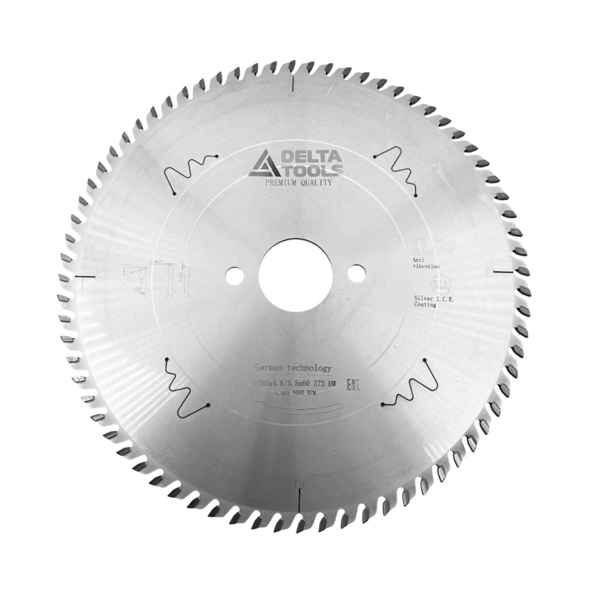 Дисковая пила DELTA TOOLS для ФРЦ Premium 380x4.8/3.5x60 Z72 TR-F